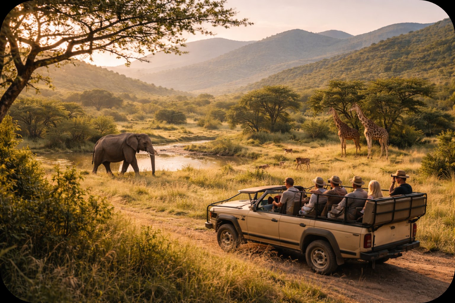 Game drive in Hluhluwe-iMfolozi, South Africa